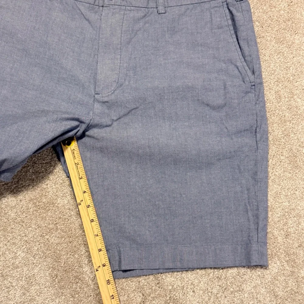Brooks Brothers Chino Shorts Mens 40 Blue Cotton Blend Stretch Flat Front 9in
